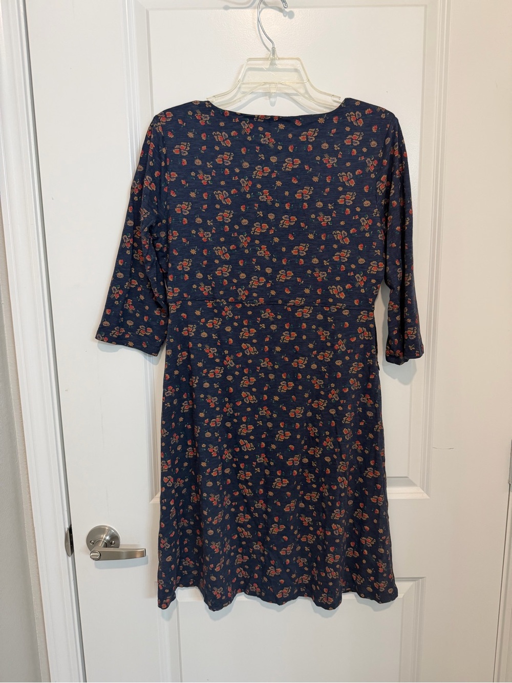 Toad&Co Rosalinda Dress M Navy Floral Organic Cotton Tencel Midi Boho - Picture 4 of 7